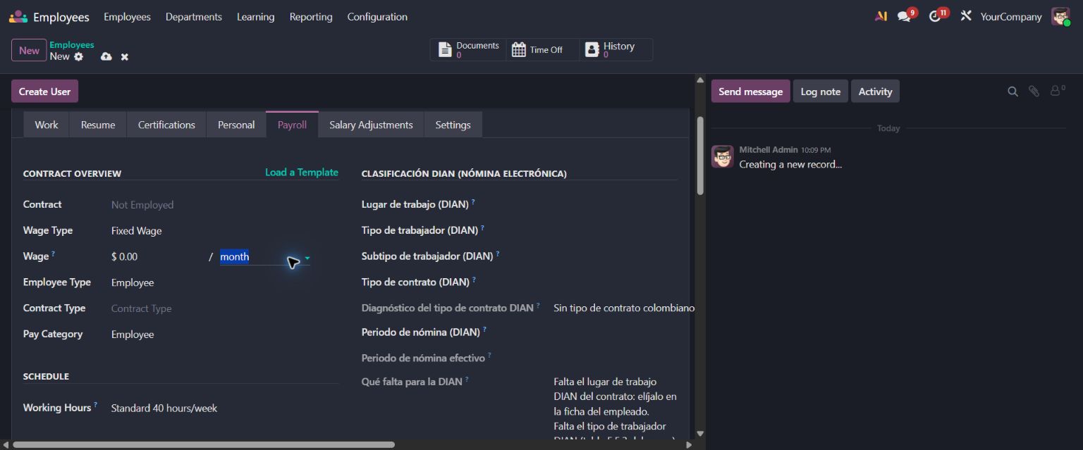 Nómina: salario y jornada